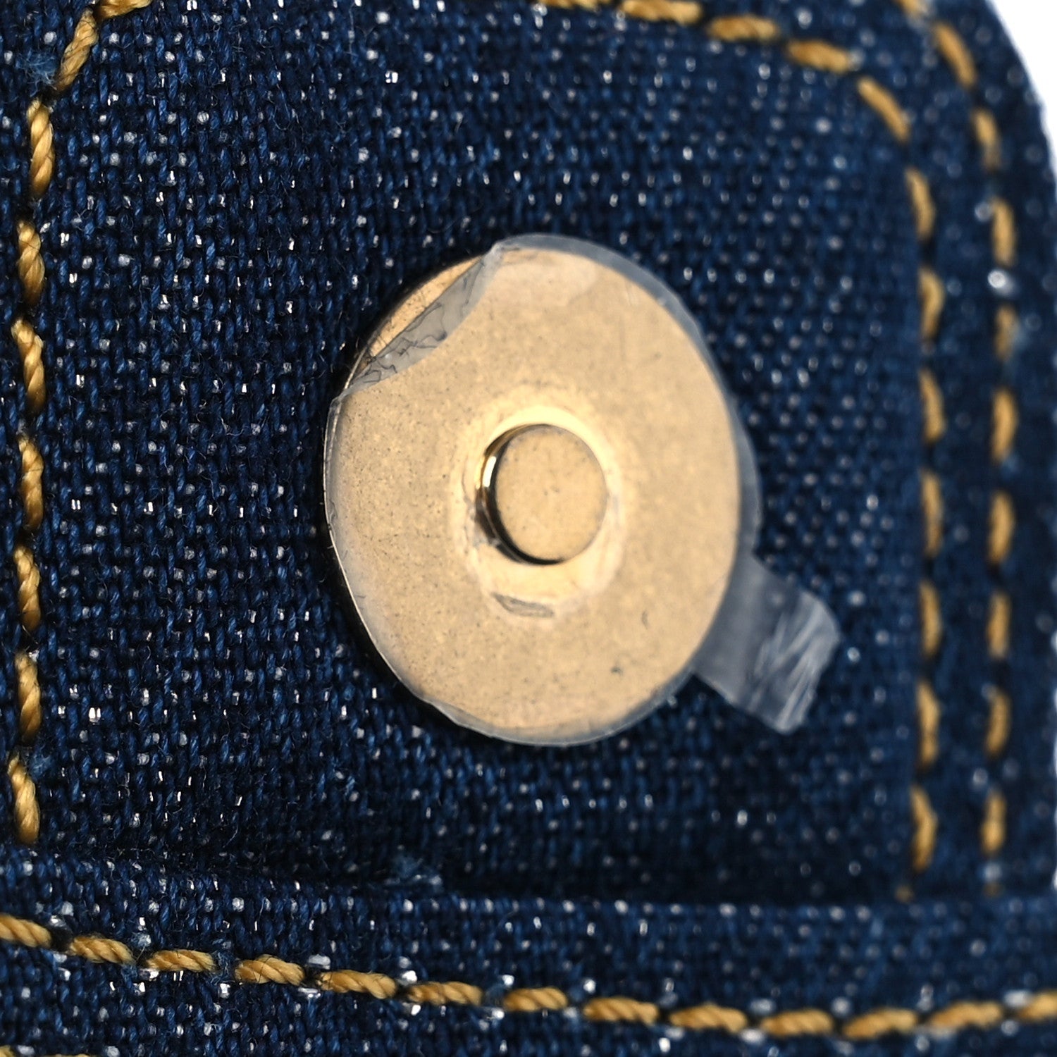 Denim Quilted Double You  Holder On Chain Blue