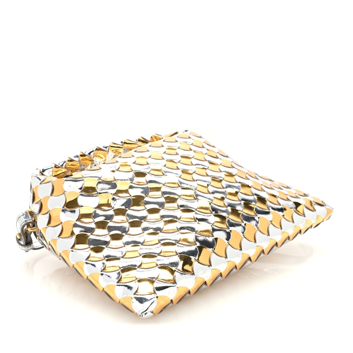 Metallic Lambskin Intrecciato Mini Hop Silver Gold