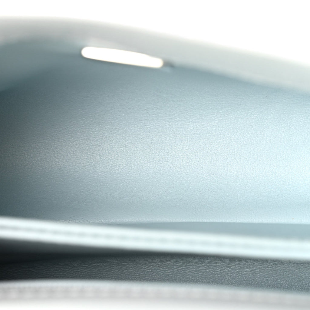 Iridescent Caviar Quilted Extra Mini Coco Handle Flap Light Blue