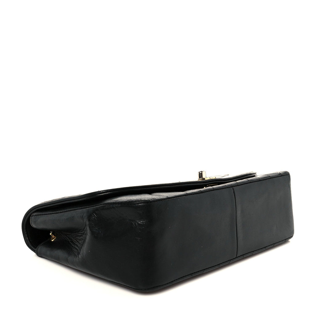 Lambskin Quilted Medium Single Flap Black