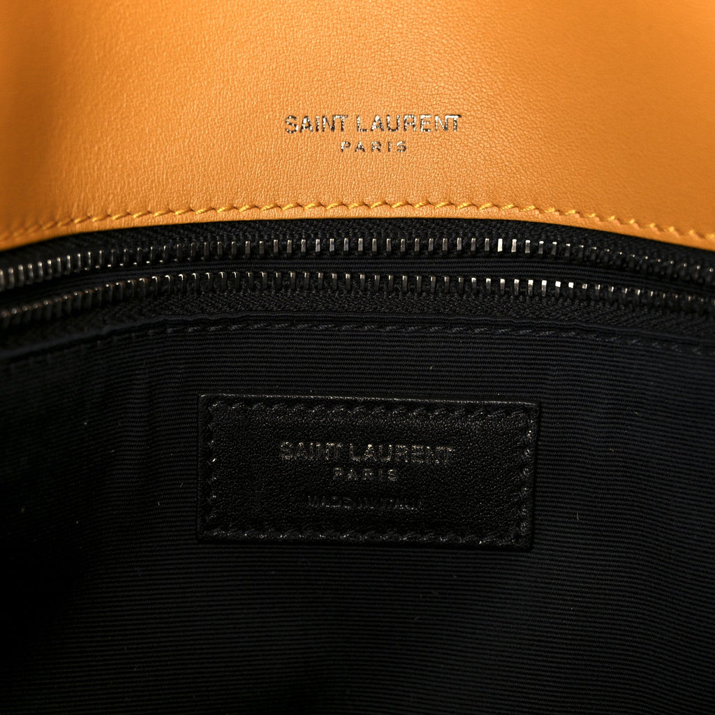 Suede Monogram Medium Niki Chain Satchel Cheddar