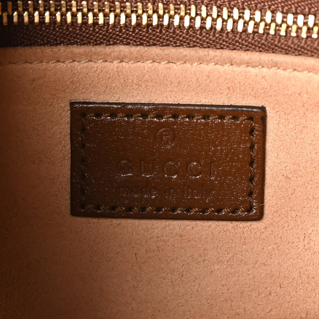 GG Supreme Monogram Horsebit 1955 Shoulder Bag Beige Brown Sugar