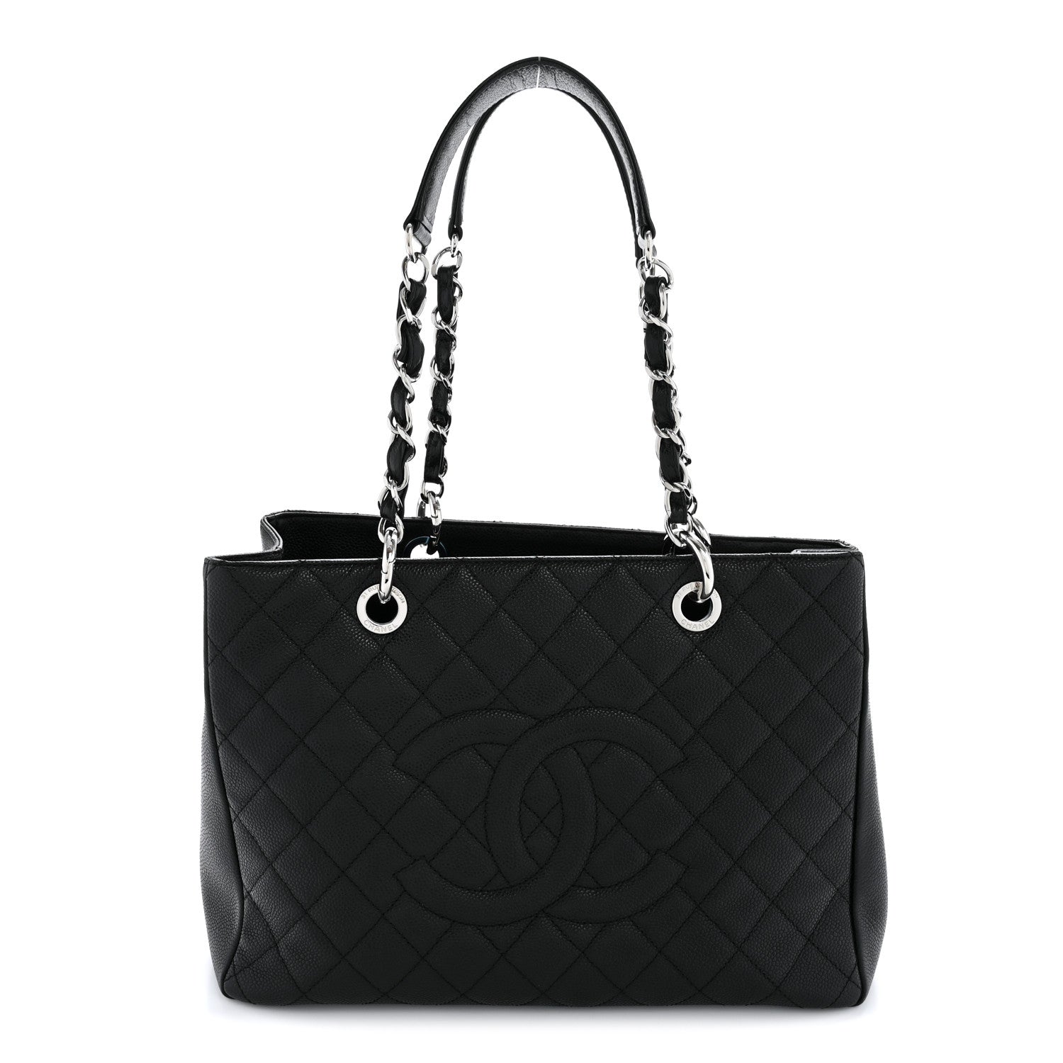 Caviar Quilted Grand Shopping Tote GST Black