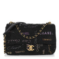Denim Quilted Denim Mood Large Flap Black Multicolor