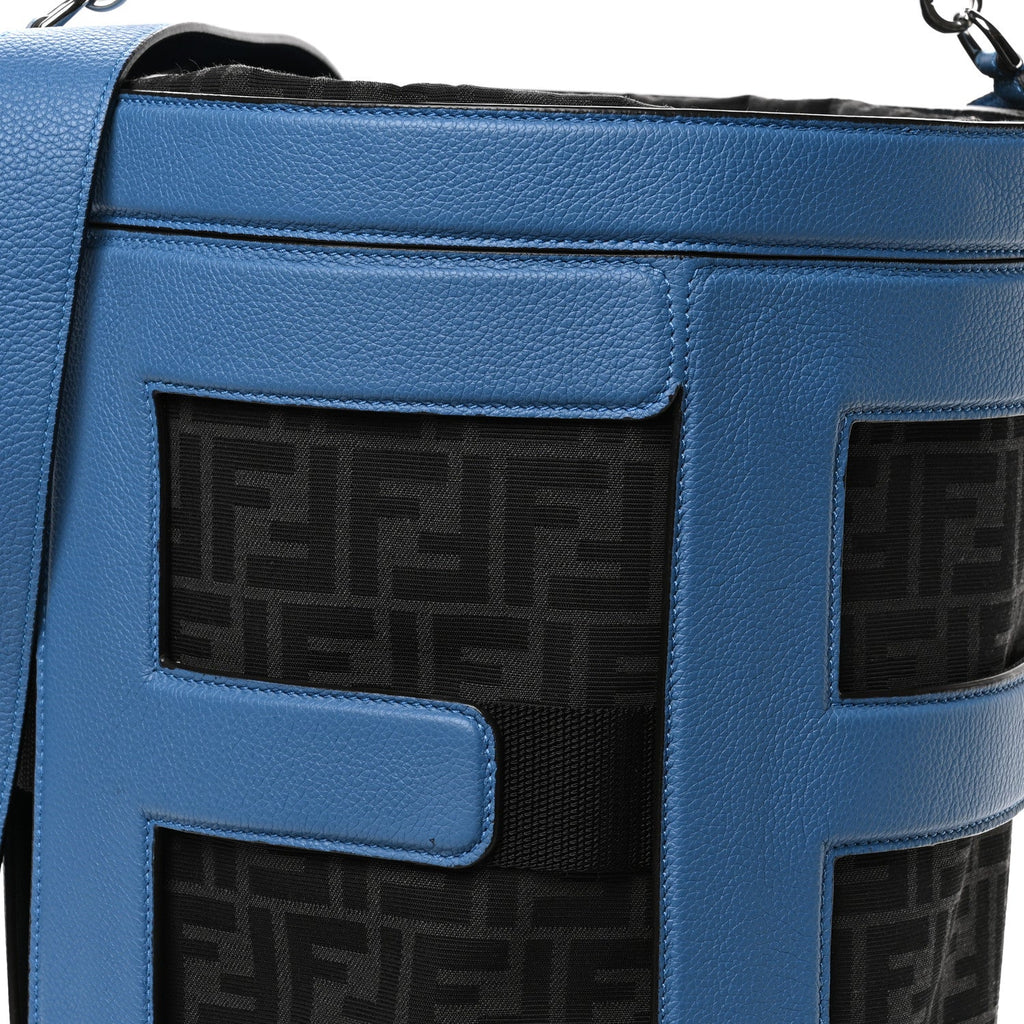 Jacquard Vitello Logo Bucket Bag Blue