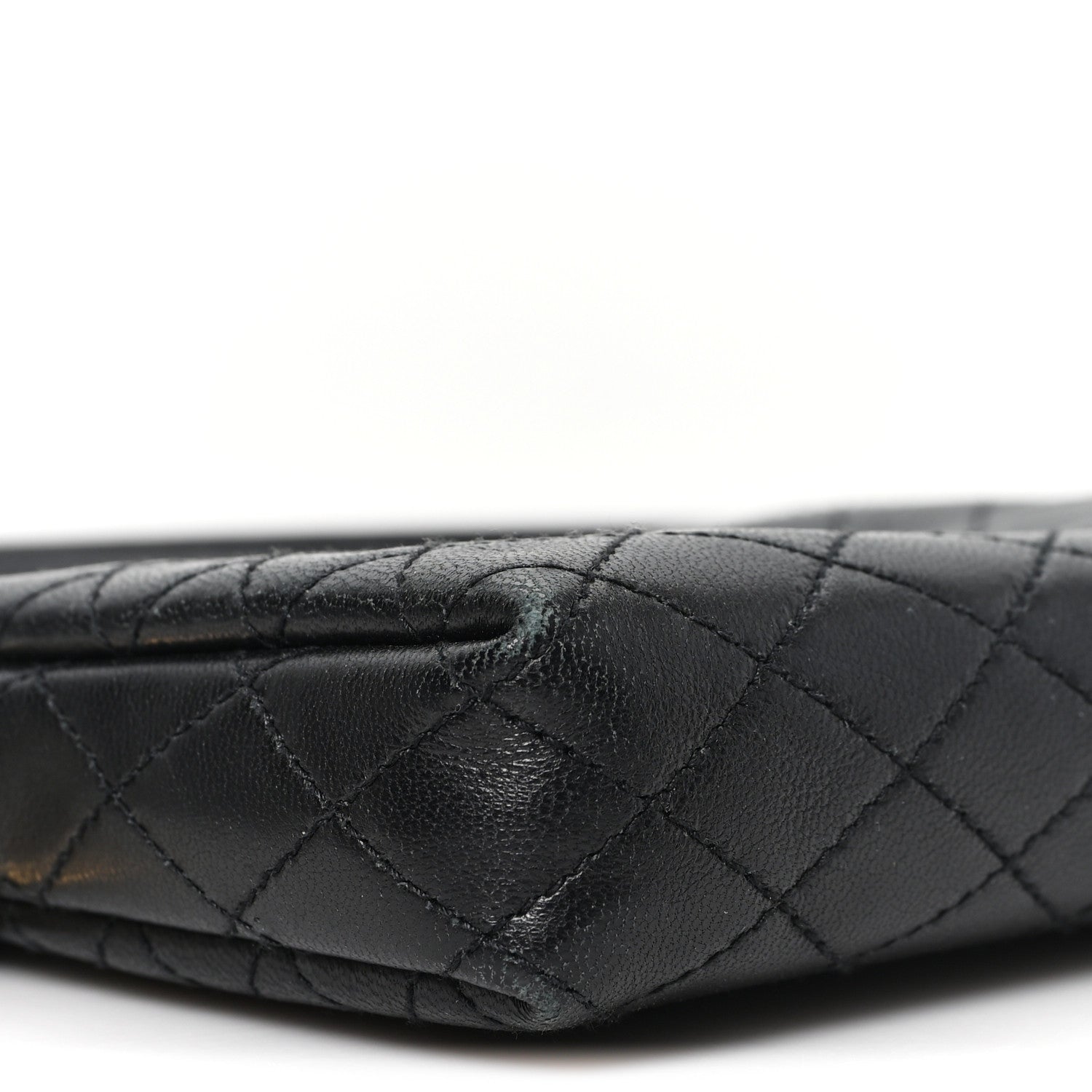 Lambskin Quilted Gaby Zipped Pouch Black