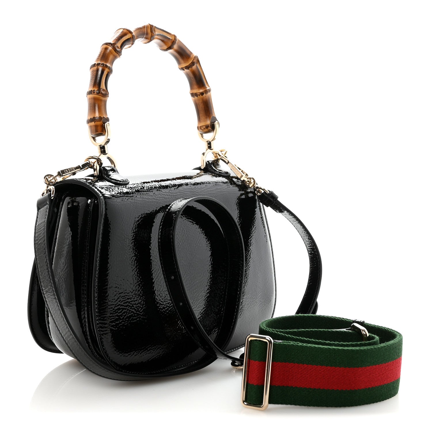 Skipper Calf Web Medium Bamboo 1947 Top Handle Bag Black