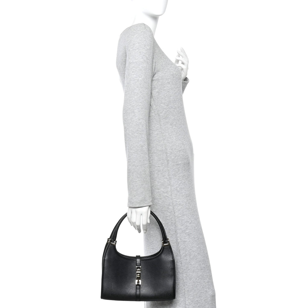 Calfskin Bardot Hobo Black