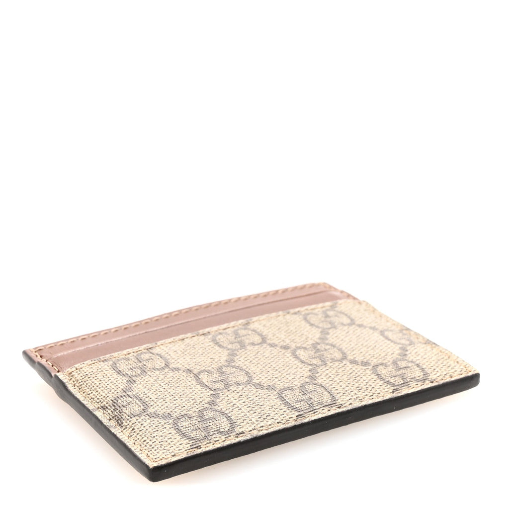 GG Supreme Monogram Calfskin  Holder Beige Ebony Cuir