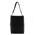 Soft Grained Calfskin Sangle Bucket Bag Black