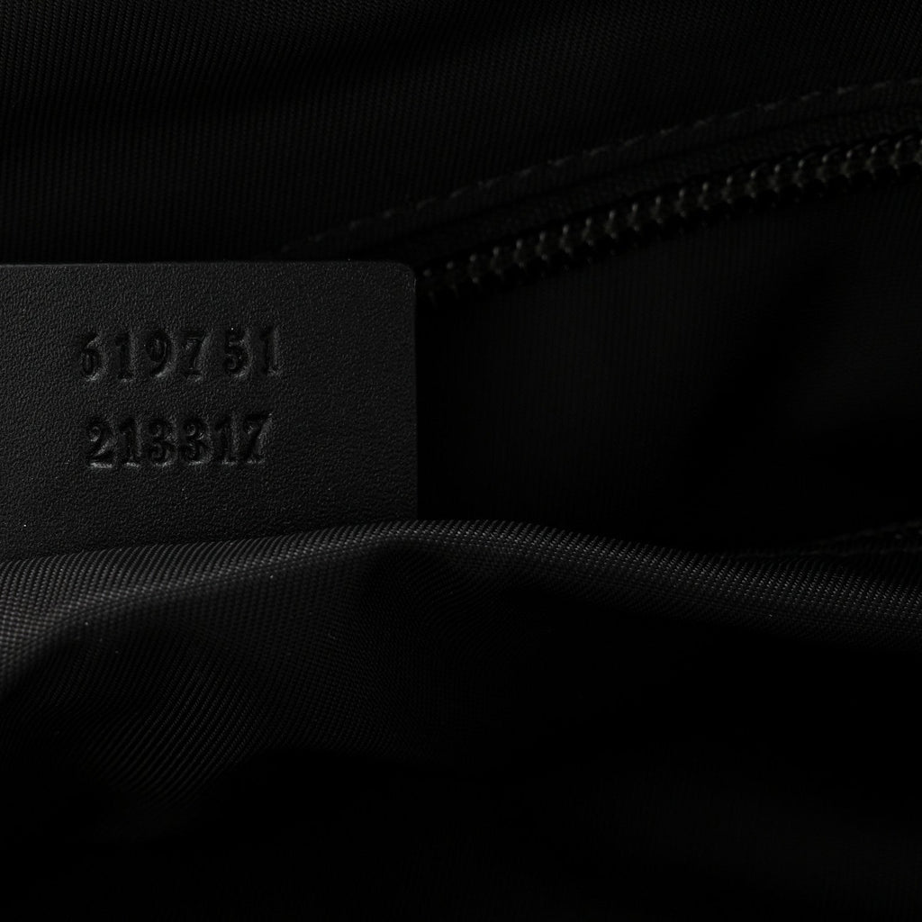 Techno Canvas Web Top Handle Shoulder Bag Black