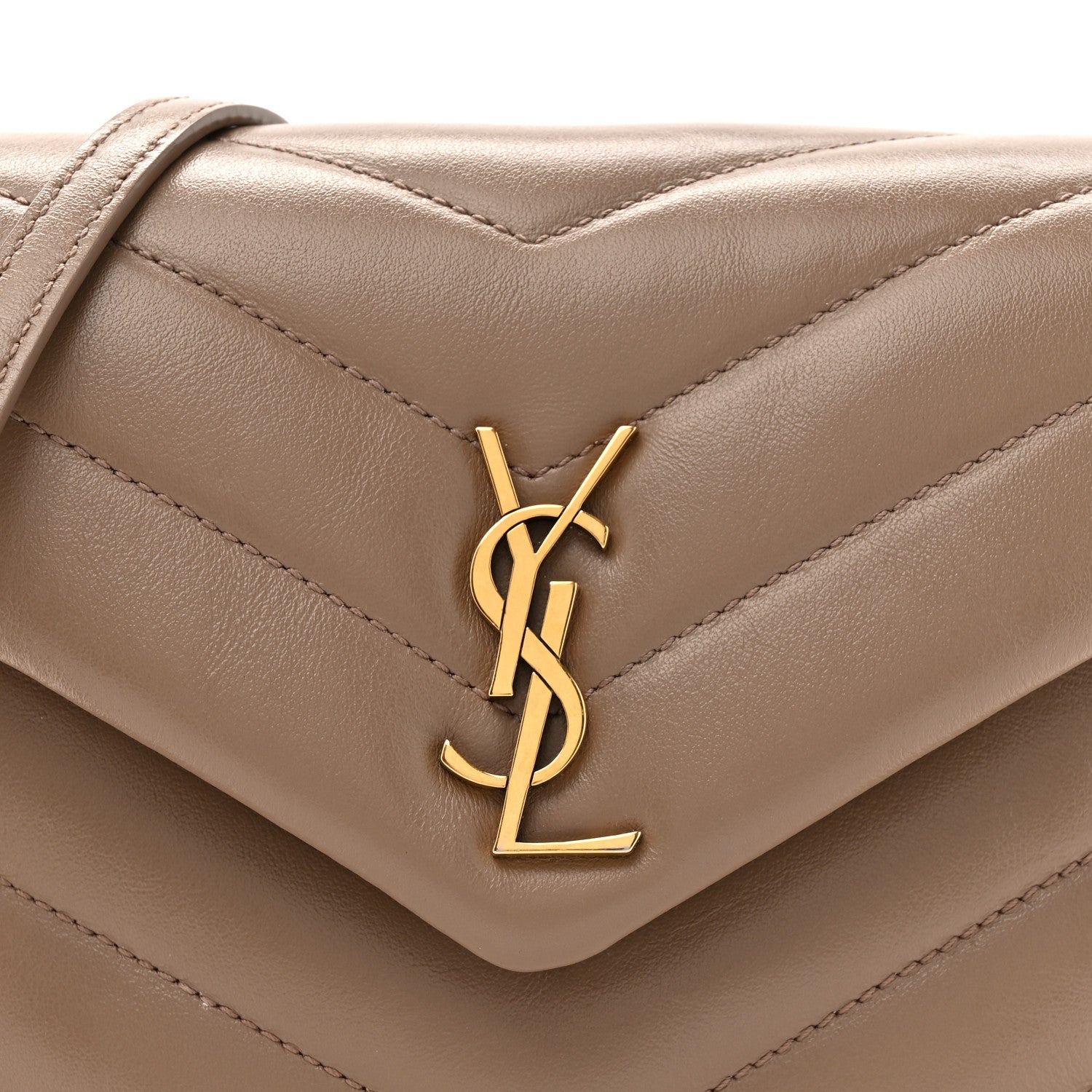 Calfskin Y Quilted Monogram Toy Loulou Crossbody Bag Taupe