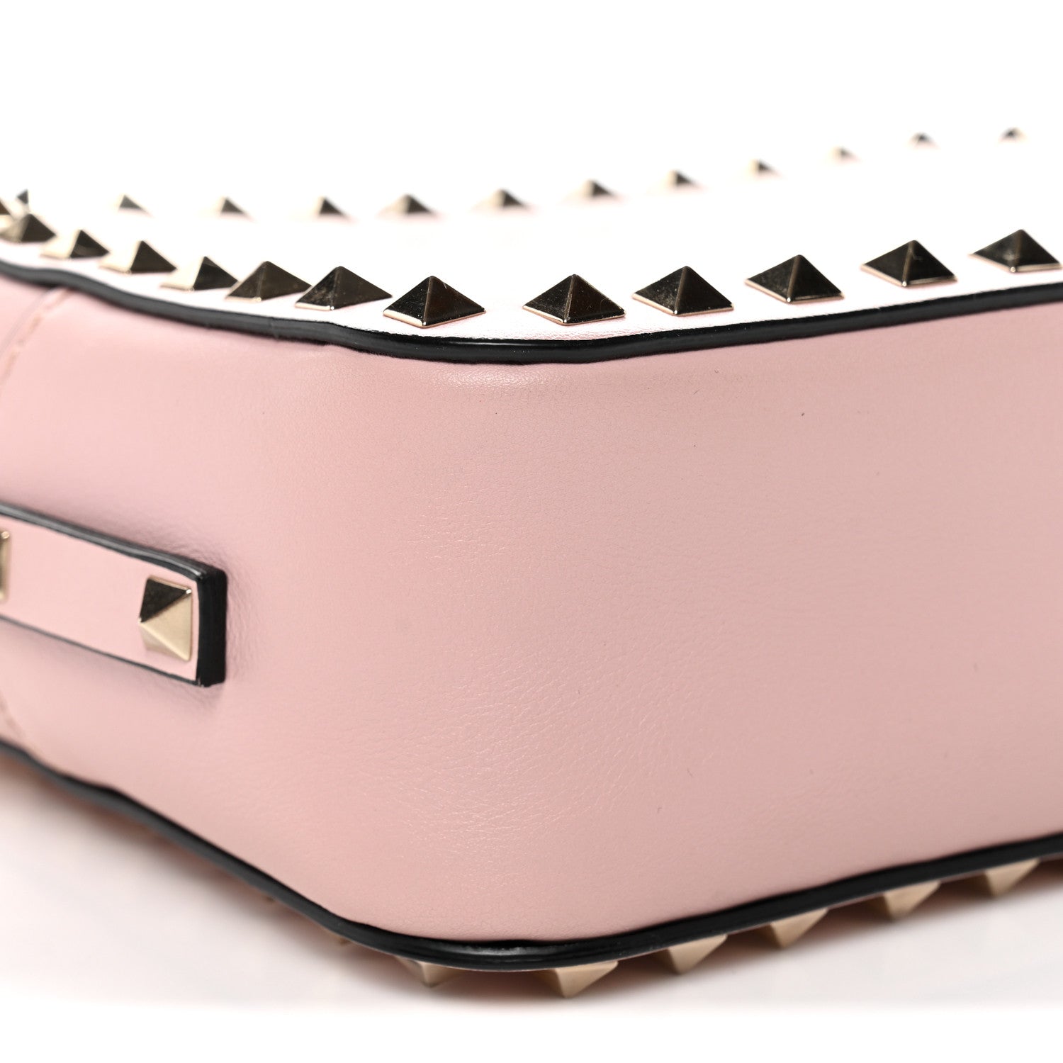 Calfskin Rockstud Camera Crossbody Bag Water Rose