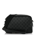 GG Supreme Monogram Textured Calfskin Emblem Small Crossbody Black