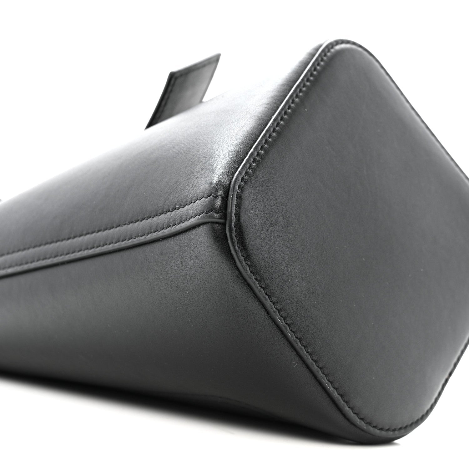 Smooth Calfskin Mini Pebble Bucket Bag Black