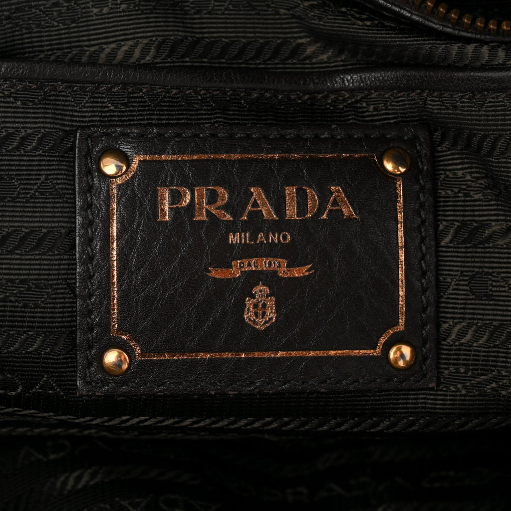 Tessuto Nylon Double Zip Logo Tote Black