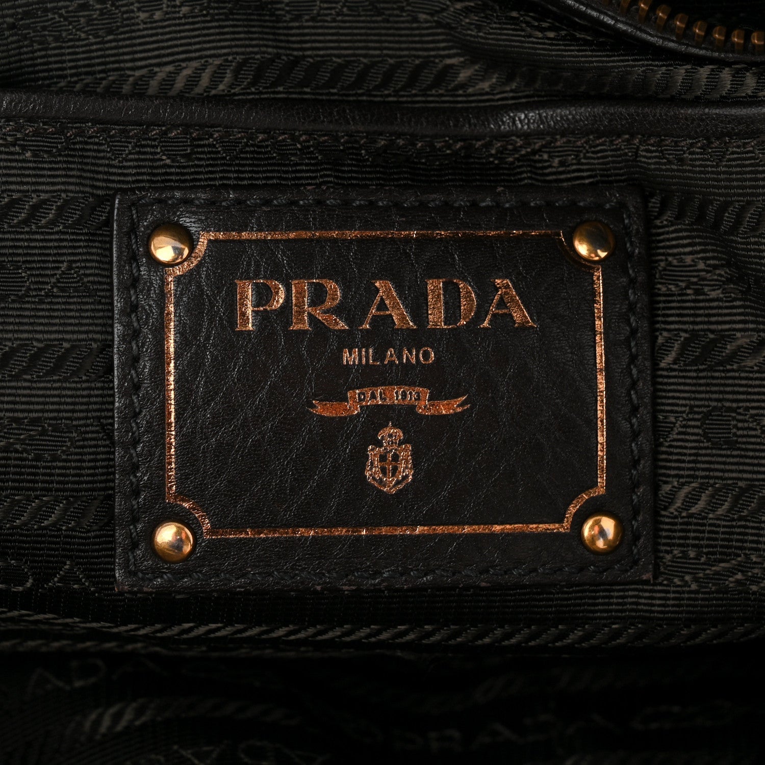 Tessuto Nylon Double Zip Logo Tote Black