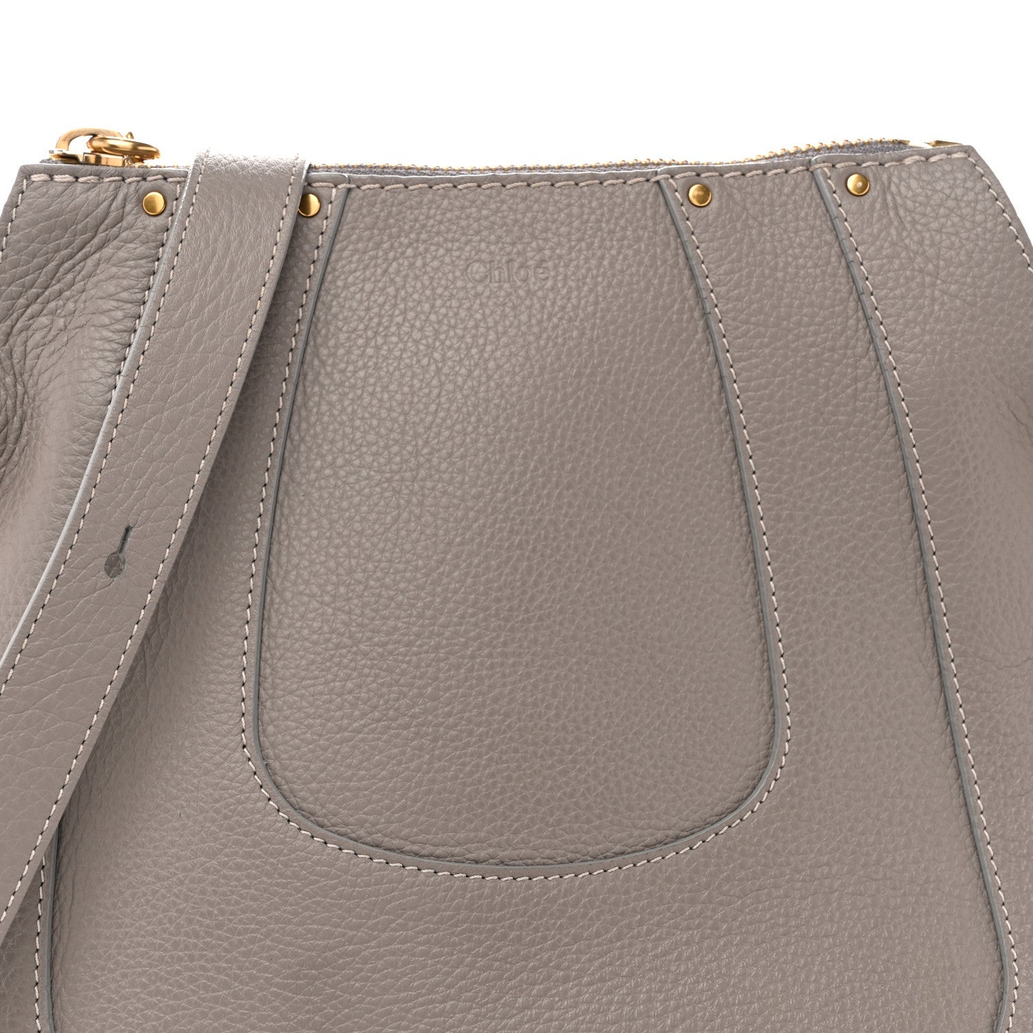 Grained Calfskin Small Hayley Hobo Cashmere Grey