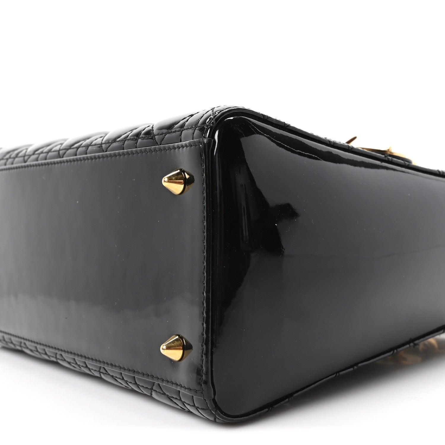 Patent Cannage Medium Lady Dior Black