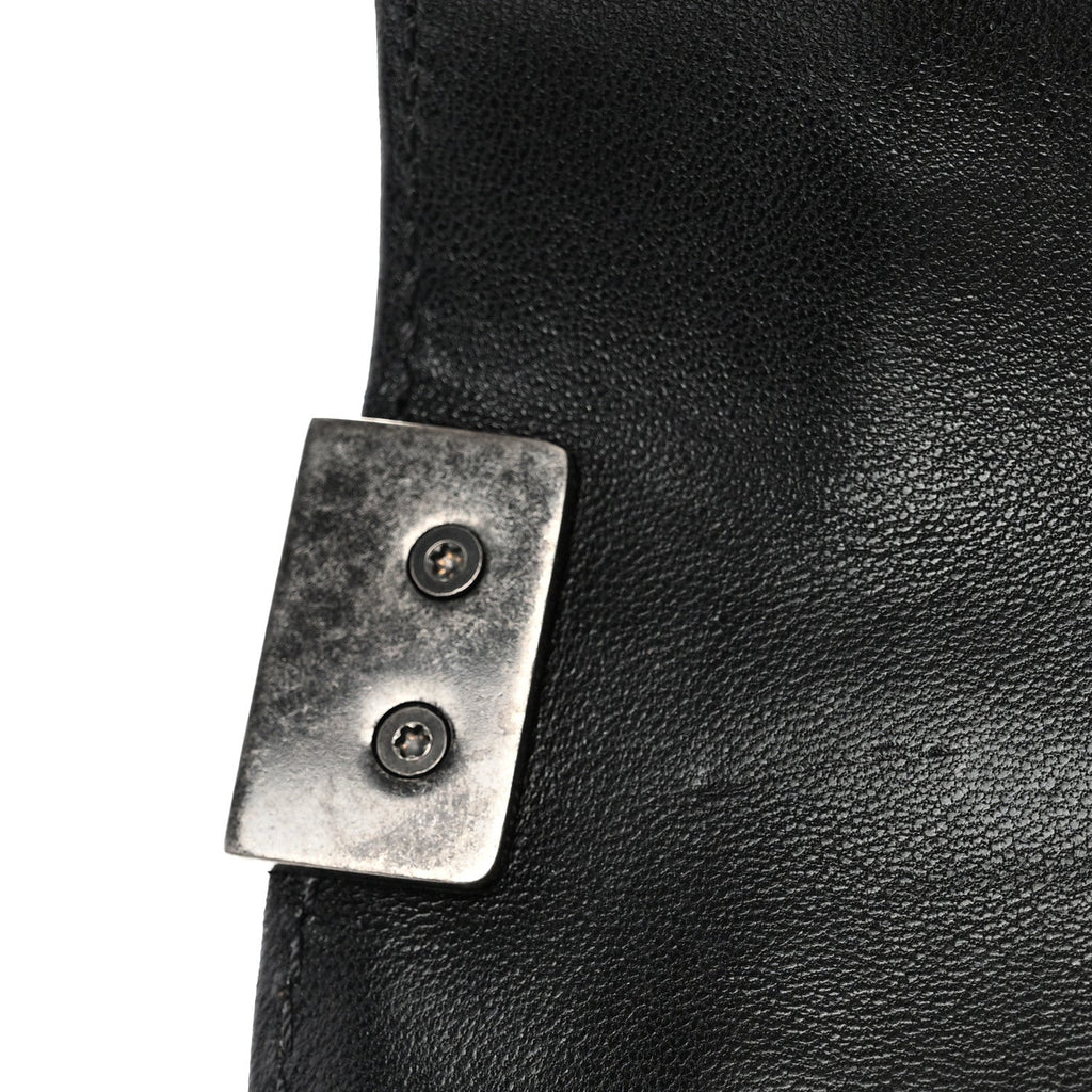 Lambskin Quilted New Medium Boy Flap Black