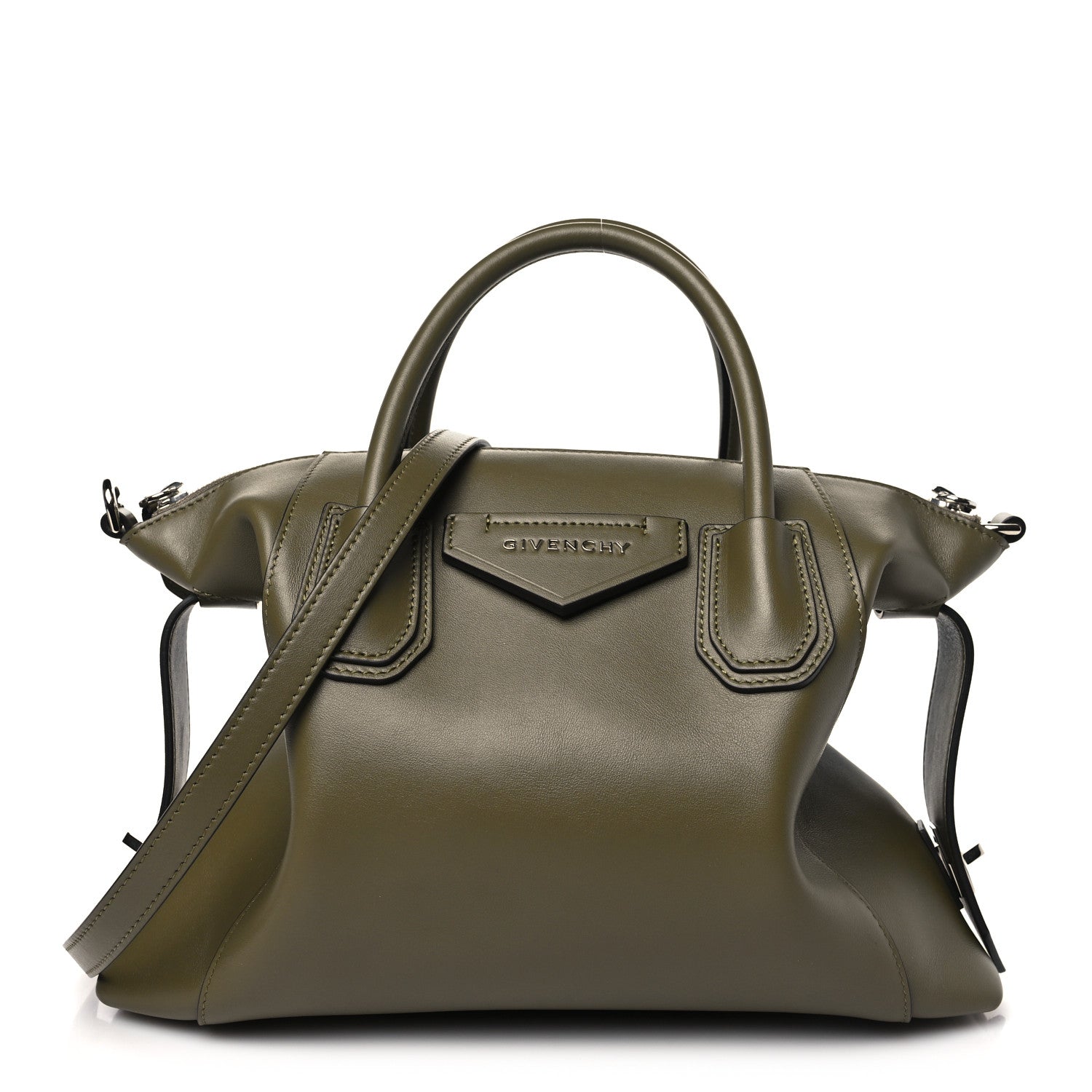 Smooth Calfskin Small Soft Antigona Dark Khaki