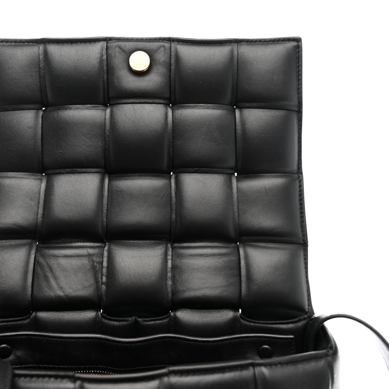 Nappa Maxi Intreccio Padded Cassette Crossbody Bag Black
