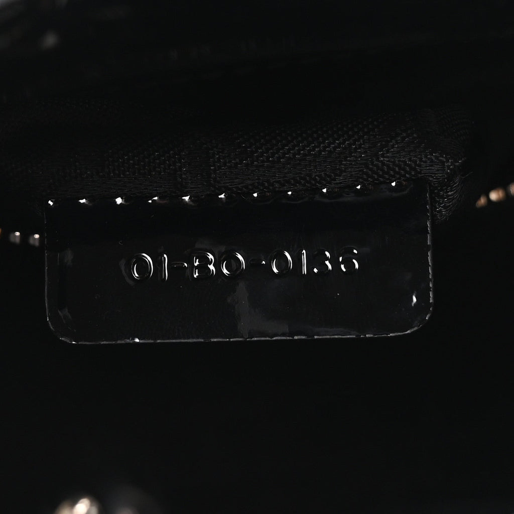 Patent Cannage Mini Lady Dior Black