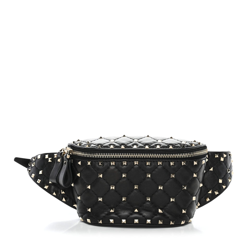 Nappa Rockstud Spike Belt Bag 85 Black