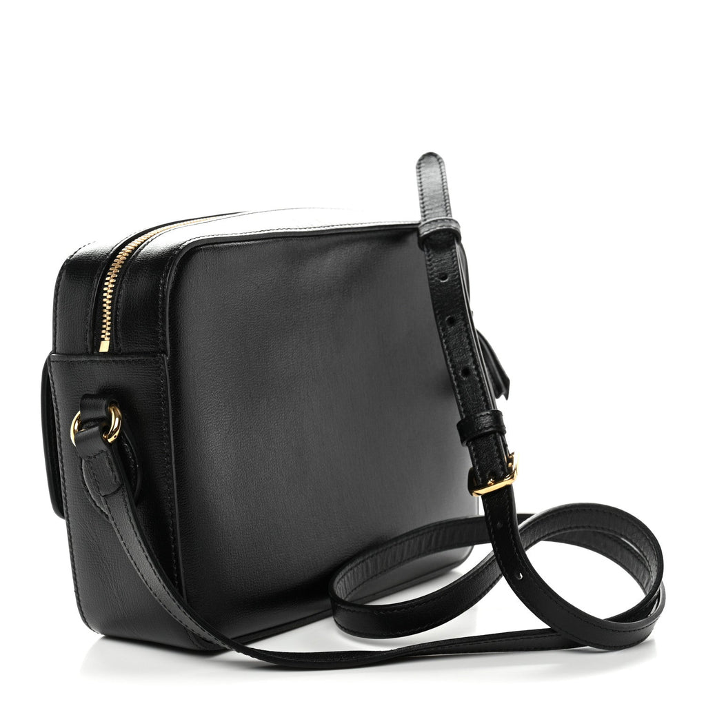 Textured Calfskin Small Horsebit 1955 Shoulder Bag Black