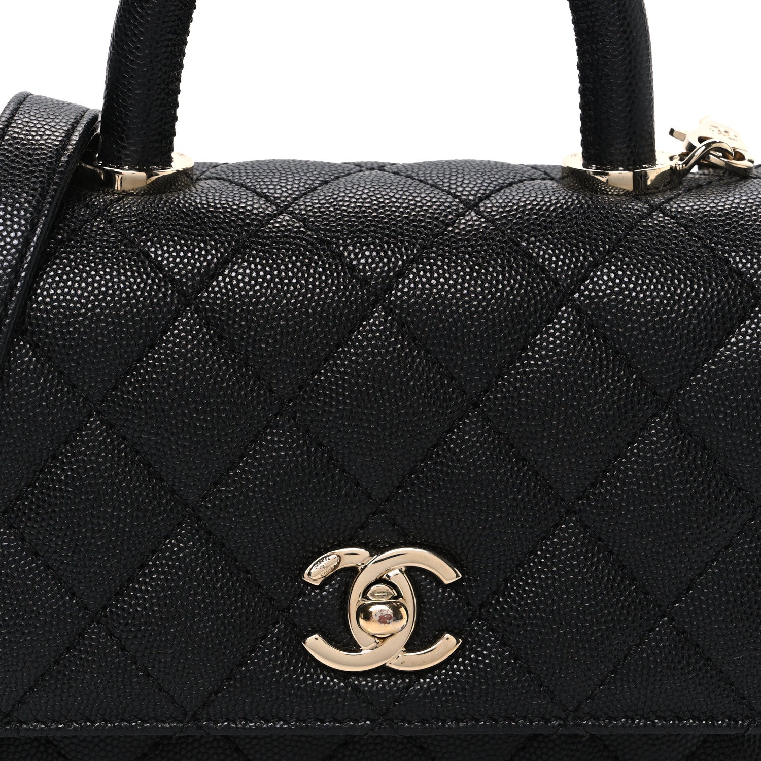 Caviar Quilted Extra Mini Coco Handle Flap Black
