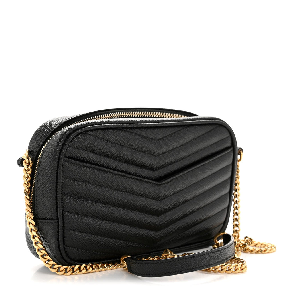 Grain De Poudre Matelasse Monogram Mini Lou Camera Bag Black