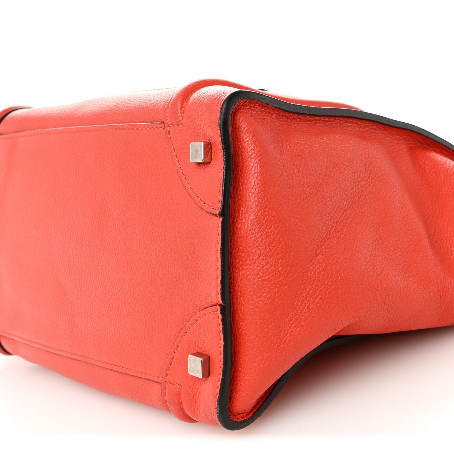 Drummed Calfskin Mini Luggage Coquelicot