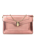 Metallic Serpenti Forever Chain Wallet Rose Quartz