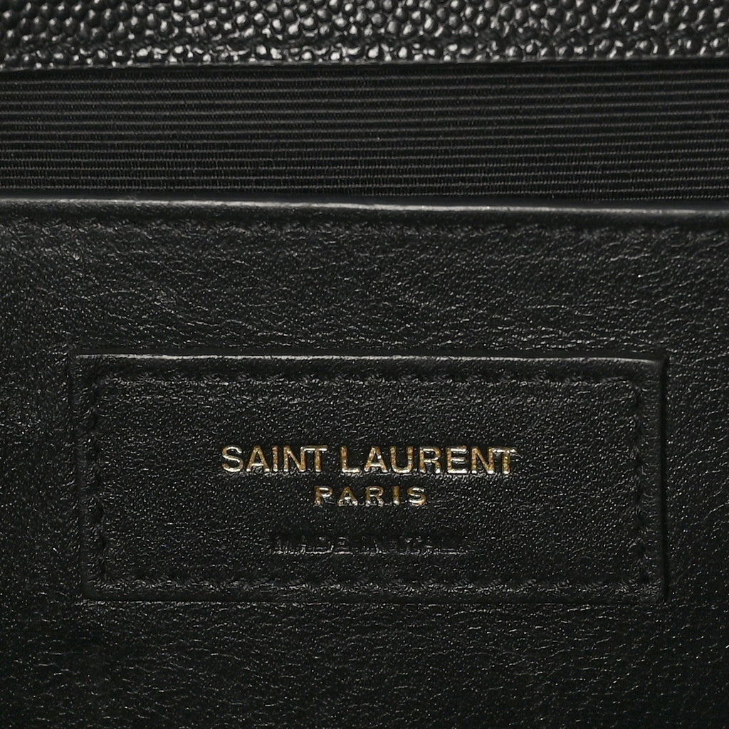 Grain De Poudre Textured Mixed Matelasse Triquilt Medium Monogram Satchel Black