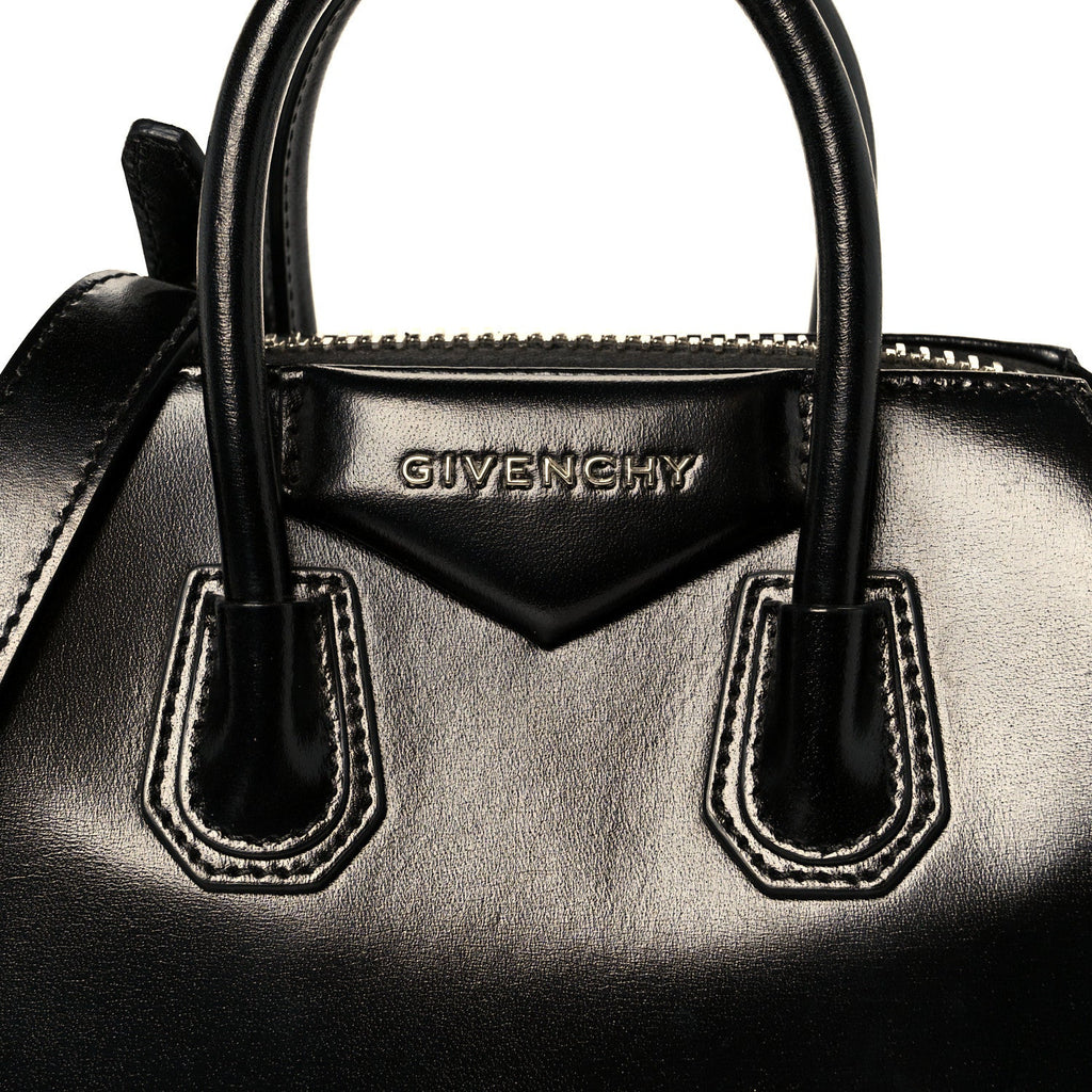 Shiny Lord Calfskin Mini Antigona Black