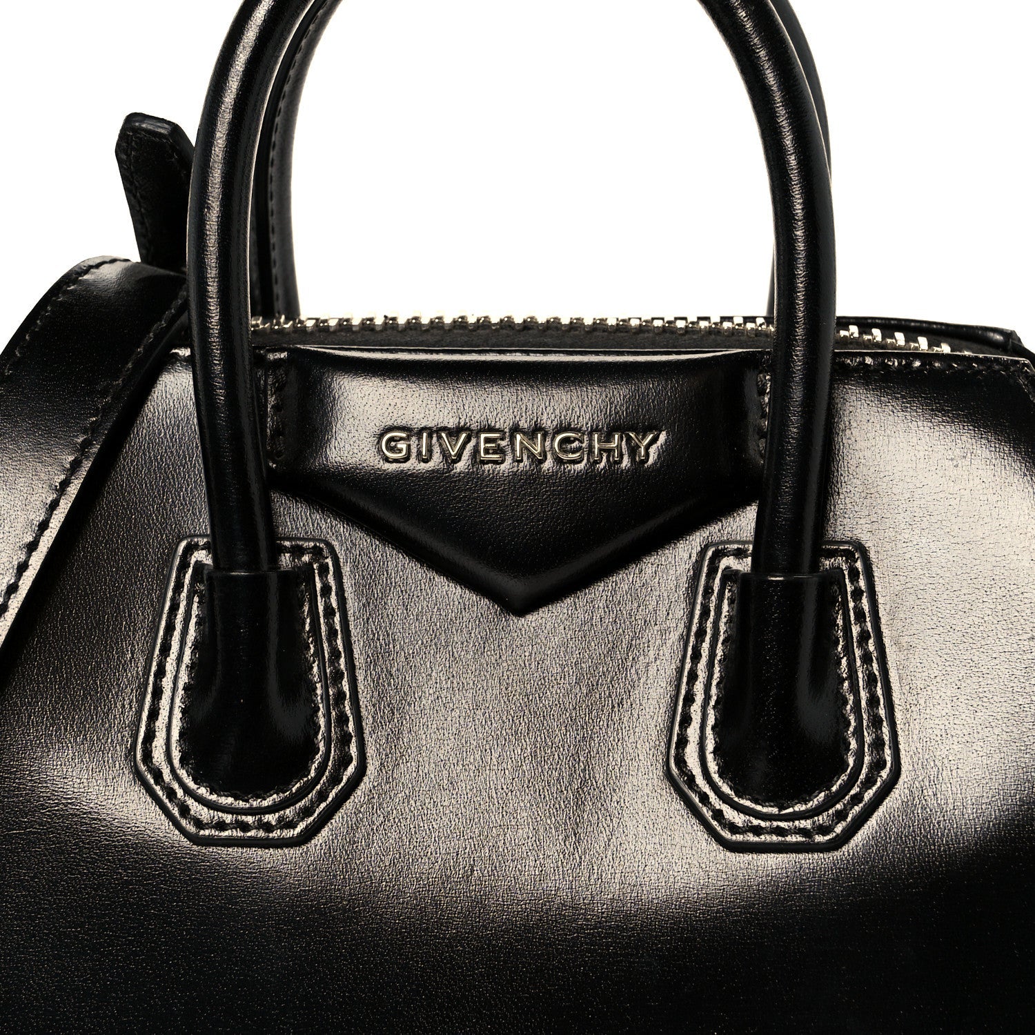 Shiny Lord Calfskin Mini Antigona Black