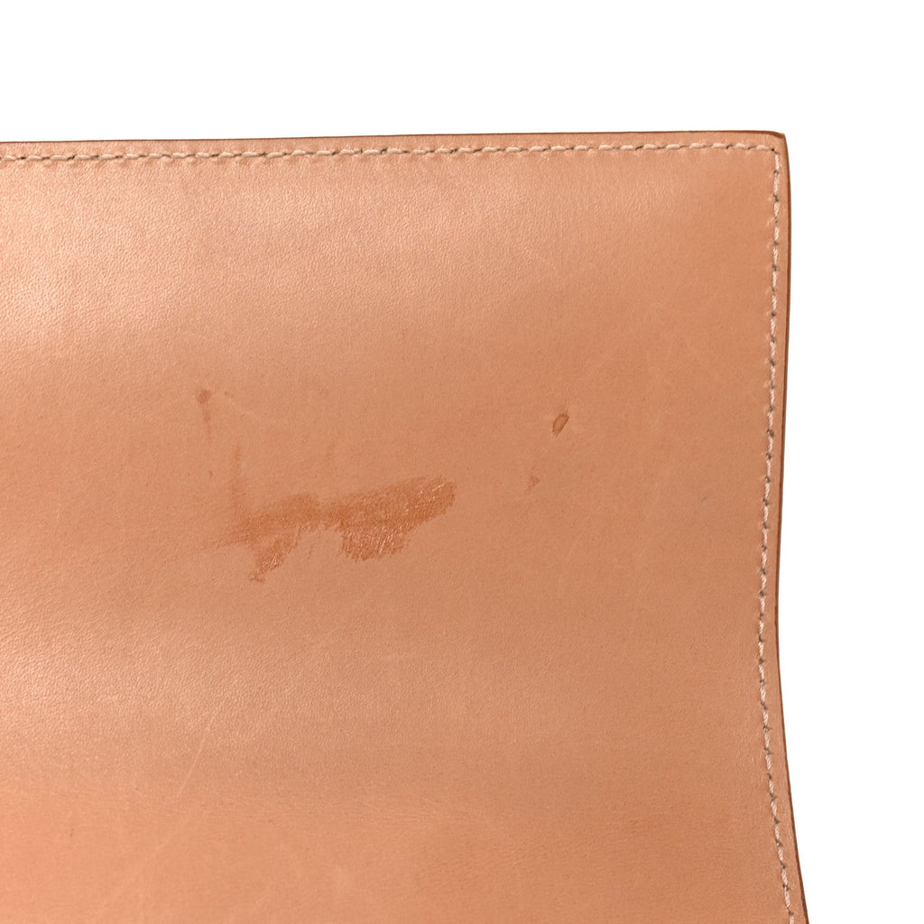 Shiny Calfskin Le Fermoir Top Handle Bag Vintage Brown