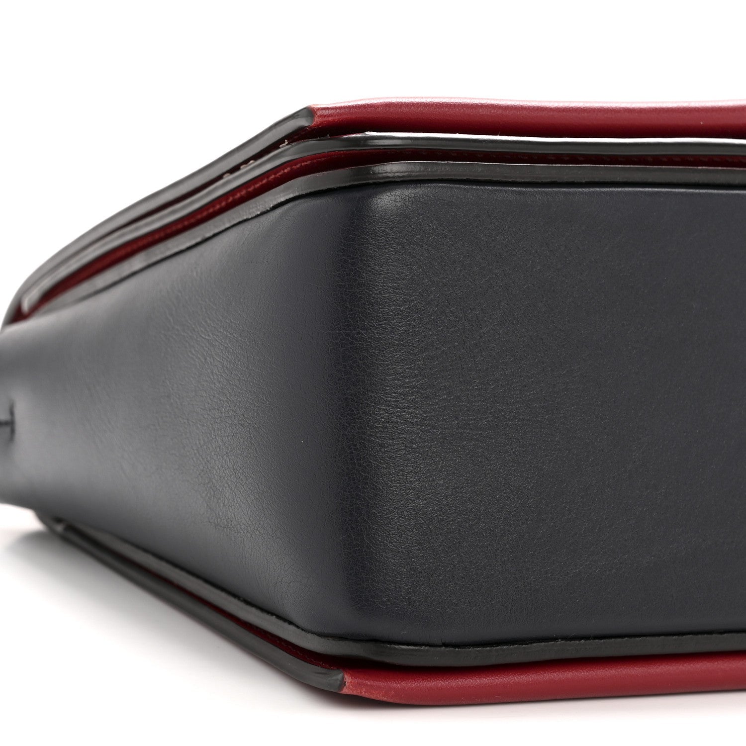 Shiny Smooth Calfskin Medium Frame Shoulder Bag Red Navy