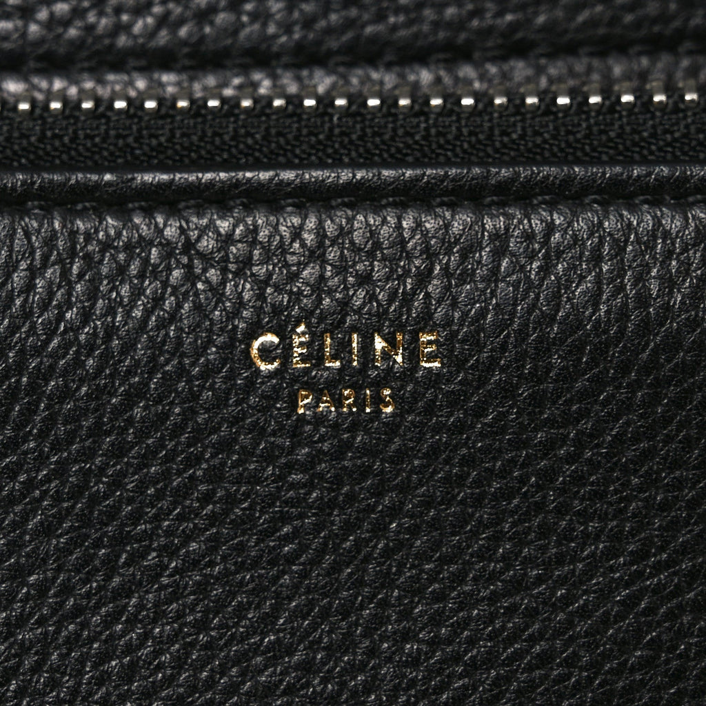 Grained Calfskin Edge Shoulder Bag Black