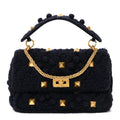 Cashmere Large Roman Stud Shoulder Bag Marine