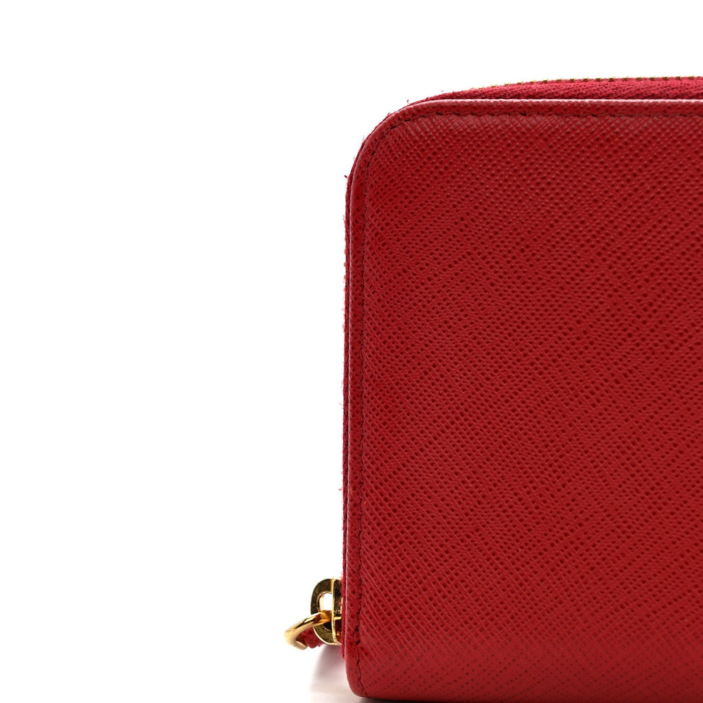 Saffiano Metal Zip Around Wallet Fuoco