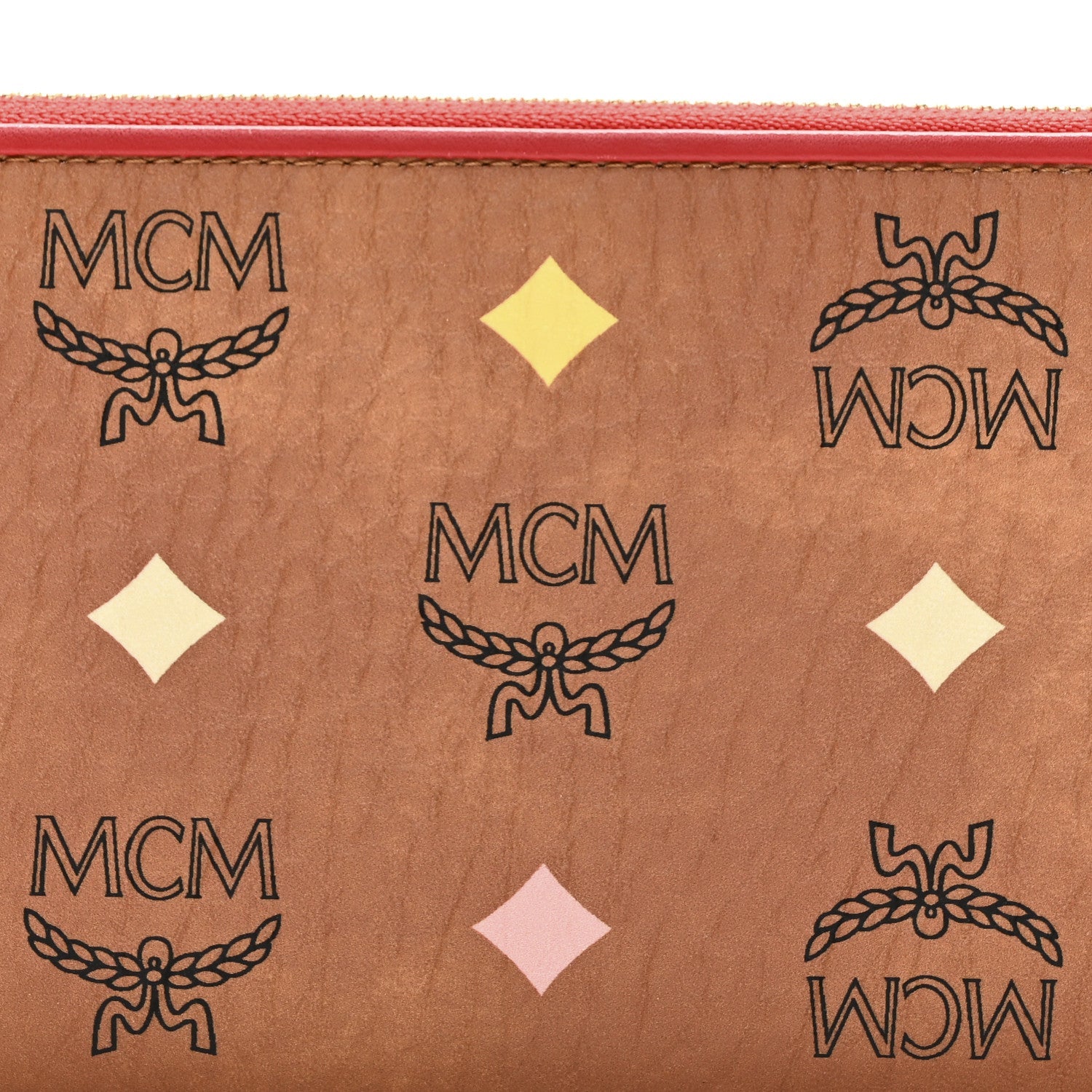 Skyoptic Visetos Zip Around Wallet Cognac Red