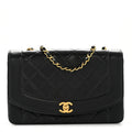 Lambskin Quilted Medium Single Flap Black