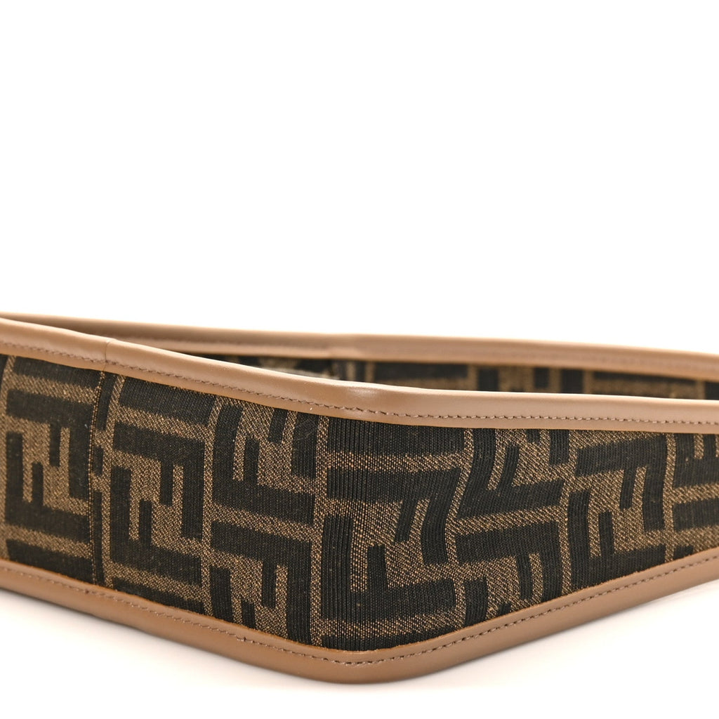 Fabric Jacquard Vitello Grace FF 1974 Mini Fendessence Shoulder Bag Tobacco Moro Ebano