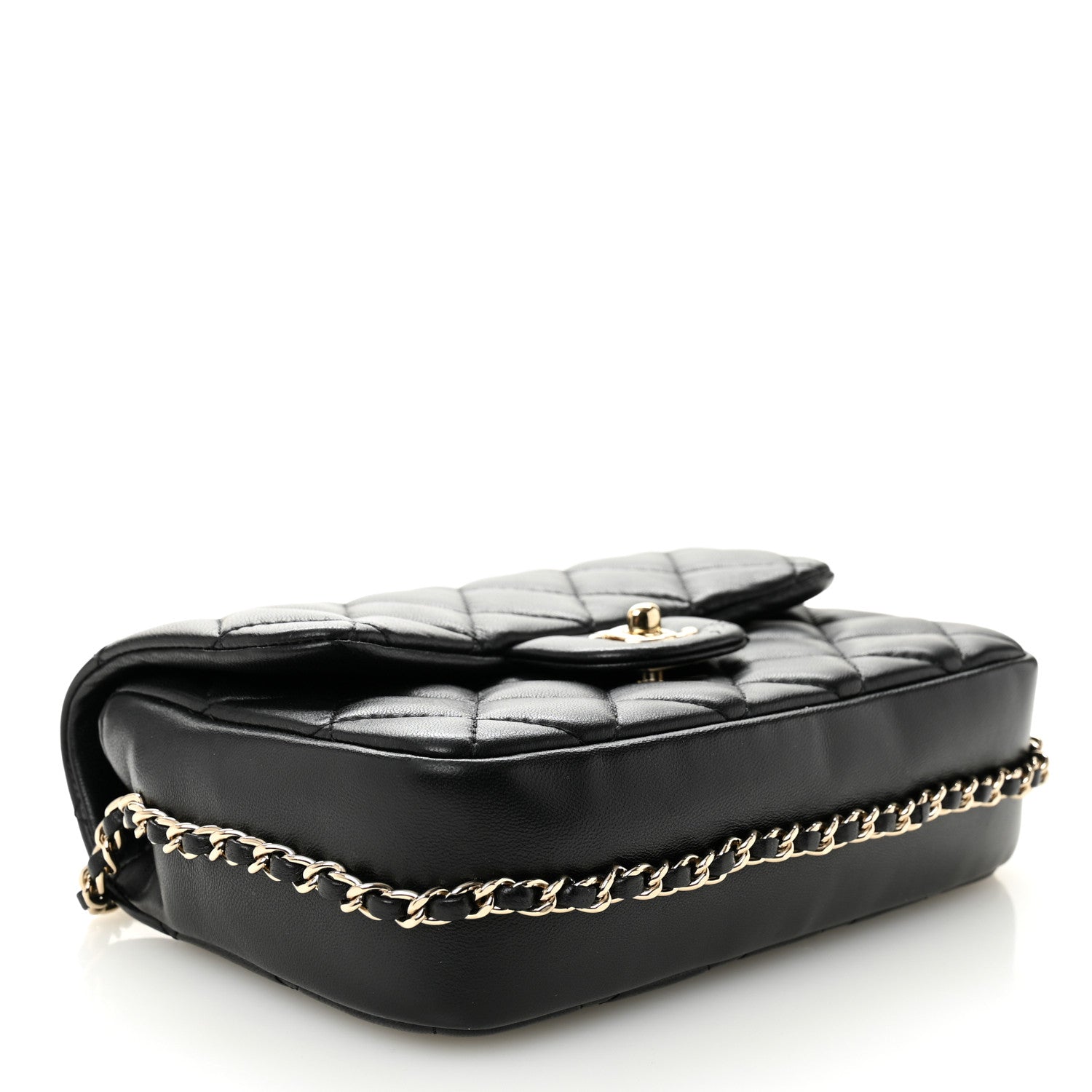Lambskin Quilted Small My Precious Flap Black