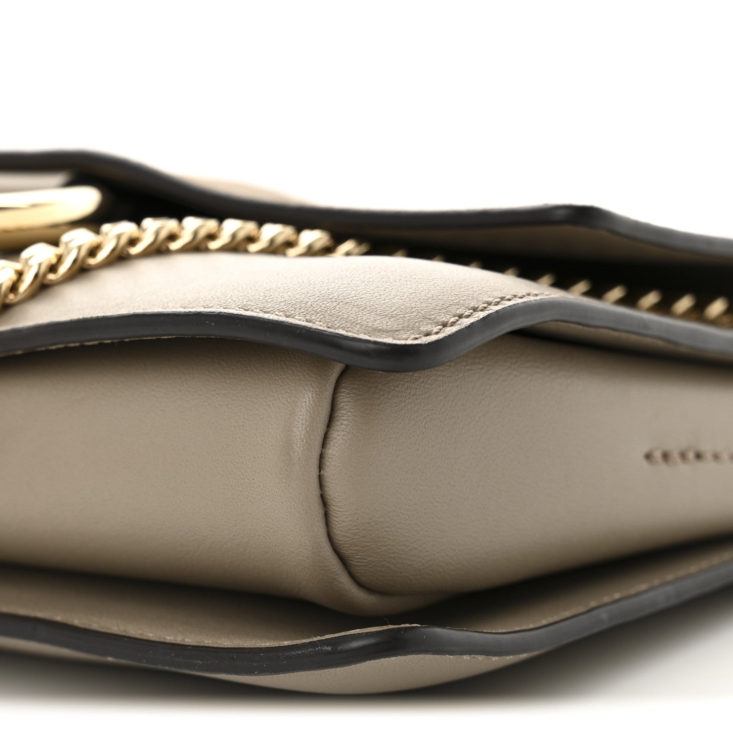 Suede Calfskin Small Faye Shoulder Bag Motty Grey