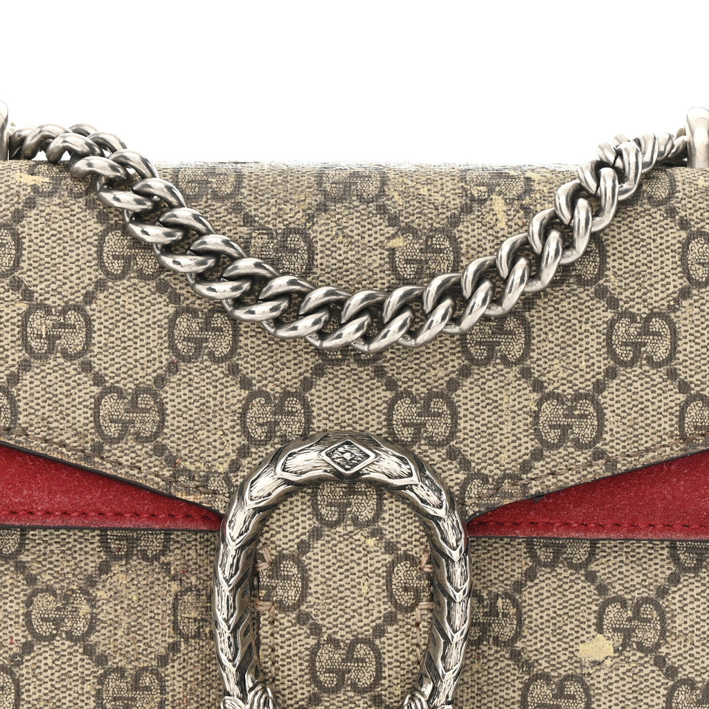 GG Supreme Monogram Mini Dionysus Shoulder Bag Hibiscus Red
