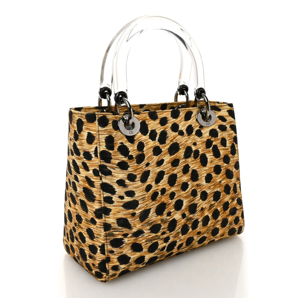 Canvas Leopard Print Medium Lady Dior