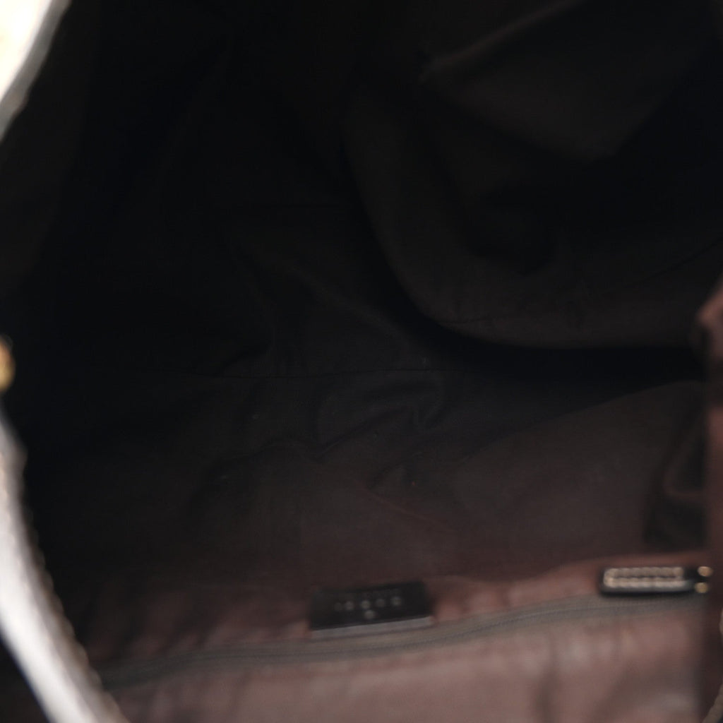 Monogram Large New Ladies Web Hobo Dark Brown