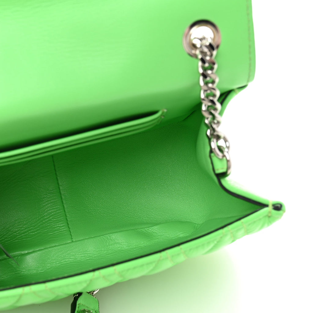 Patent Quilted Virtus Shoulder Bag Mint